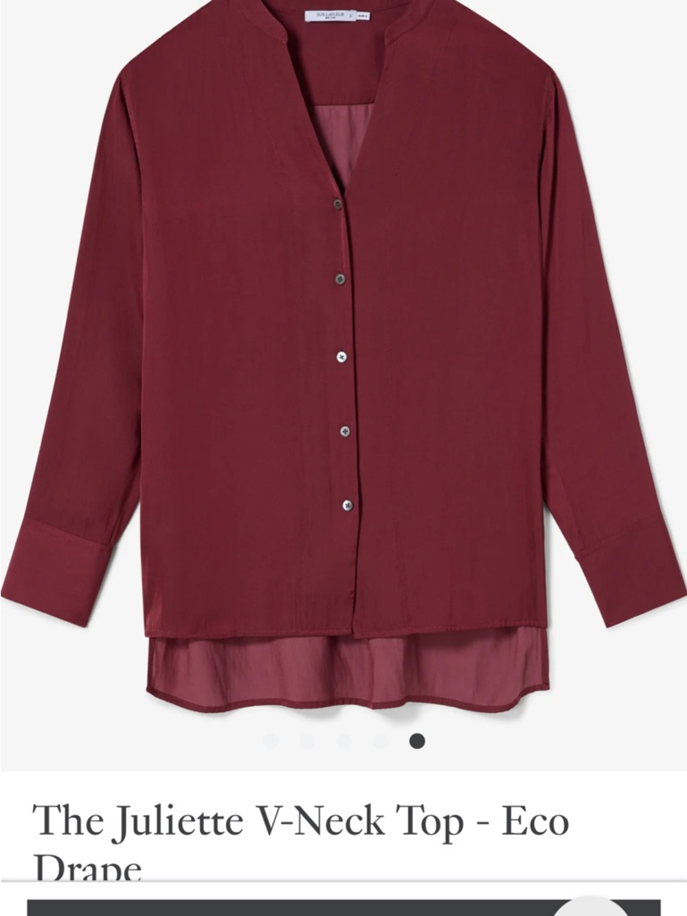 MM LaFleur The Juliette V-Neck Top - Eco Drape in Wine